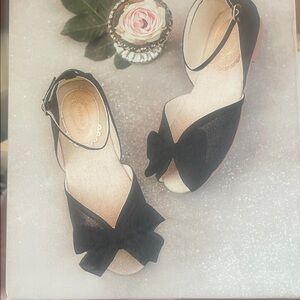 Joyfolie Black Dress Shoes with Bow
